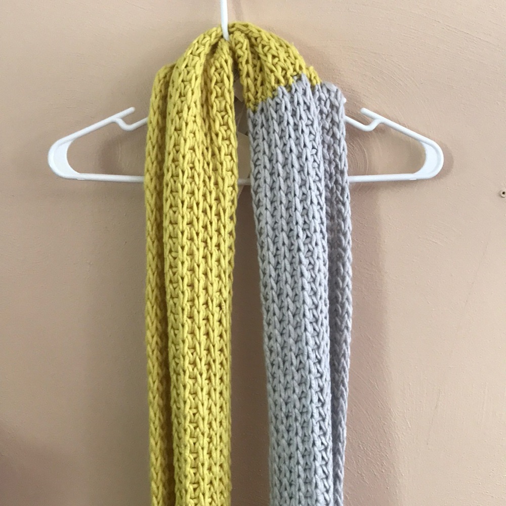 Gray and Yellow Infinity Scarf